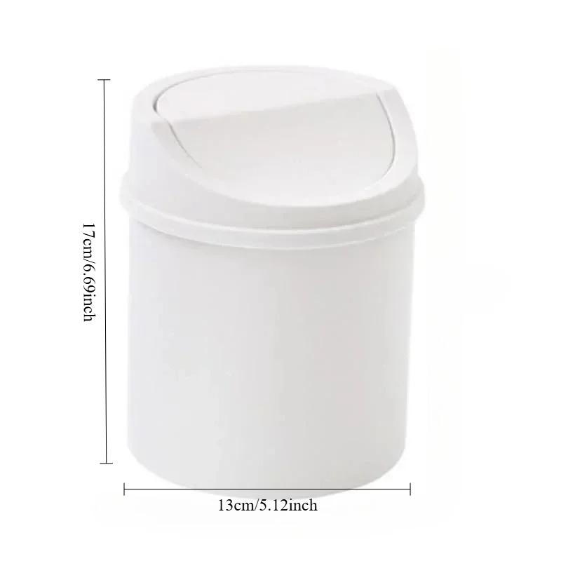 פח שולחני מיני פח אשפה קטן צינור עם מכסה פח אשפה לחדר שינה פח אשפה קופסת אחסון למקום עבודה נקי שולחן ביתי