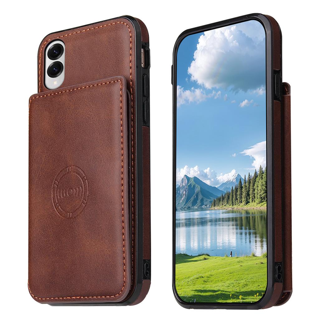 For Samsung Galaxy S25 Edge Case Card Holder Kickstand PU Leather+TPU Phone Cover