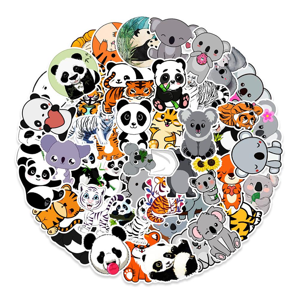

50 Photos of Panda Tiger Graffiti Stickers Skateboard Mobile Phone Kettle Hand Tent Creative Stickers Cute Pet