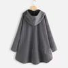 Women's 2023 Irregular Mid-Length Solid Color Hooded Single-Breasted Cotton Coat