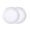 FU CHENG HANG Ceramic 8-inch Round Dinner Plates (2-pack, White)