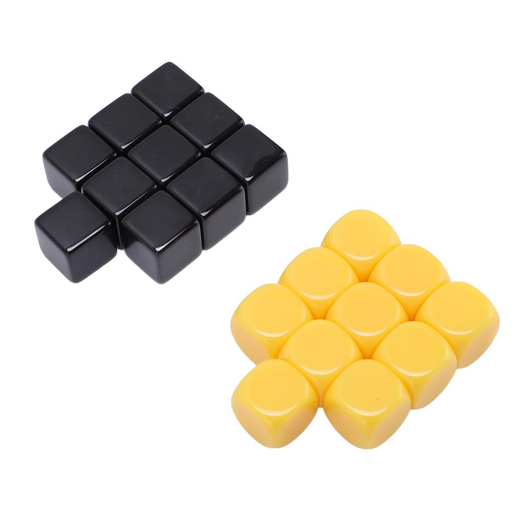 20Pcs 16mm Blank Dice Plastic Impact Proof Multifunctional DIY Blank Dice with Storage Bag for Board