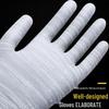 Yinggejiejia 13-Gauge Thin White PU Finger-Dipped Work Gloves