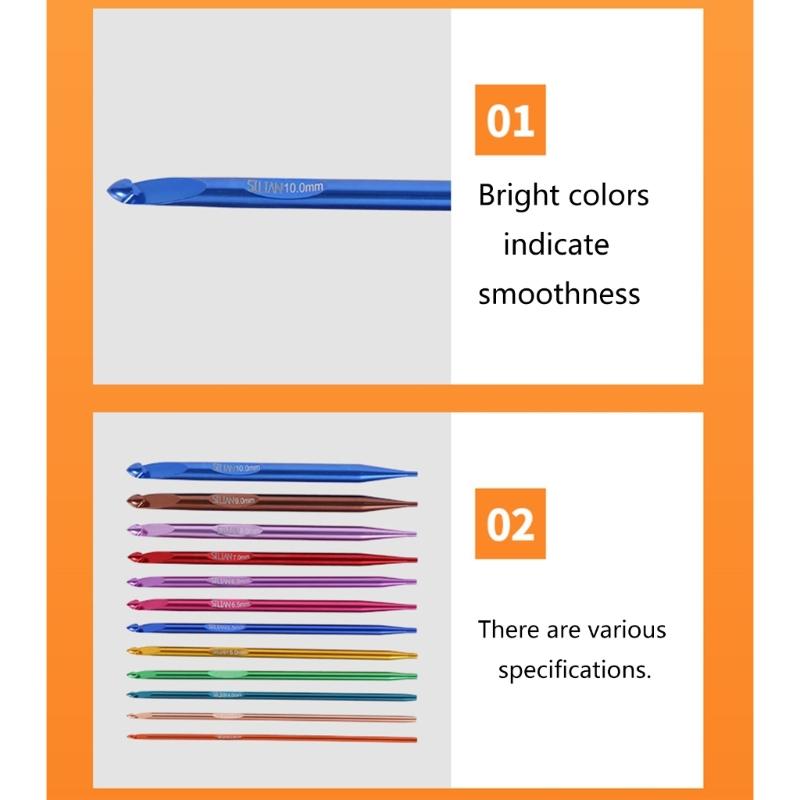 12Pcs Interchangeable Crochet Hook 3.0mm-10mm Tunisian Crochet Hook with Cable China Mainland