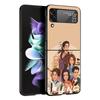 Hard PC Phone Case For Samsung Galaxy Z Flip 7 6 5 4 Black Cover For Galaxy Z Flip 3 Foldable Shockproof Friends TV Fundas Bags