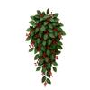 Artificial Christmas Garland with Red Needles, Branch for Fireplace Mantel Decoration