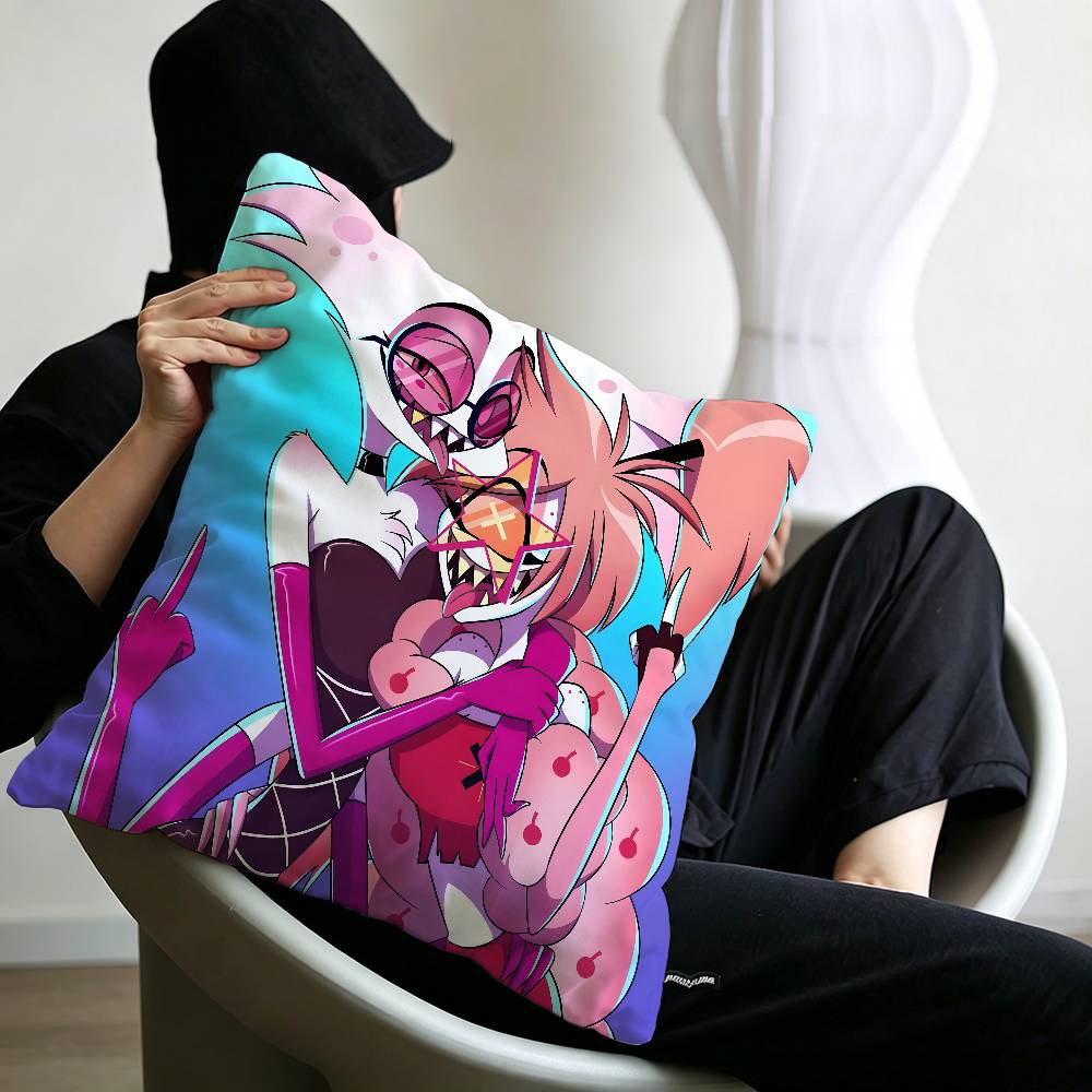 Anime Hhazbin Hhotel Angel Dust Cushion Cover Inches Farmhouse Decor Home Throw Pillow Covers for Couch Decorations