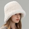 Autumn and Winter New Rex Rabbit Hair Top Hat Women's Casual Versatile Small Fragrant Fur Hat Warm Bucket Hat Shows Small Face