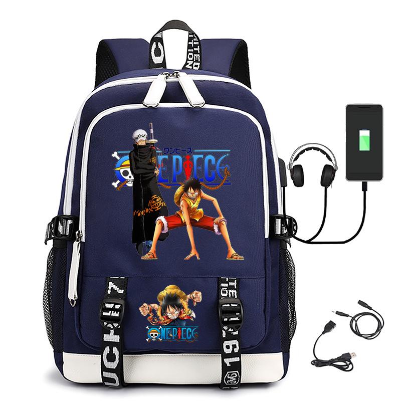 Hot-selling ONE PIECE Luffy backpack usb charging large capacity bag