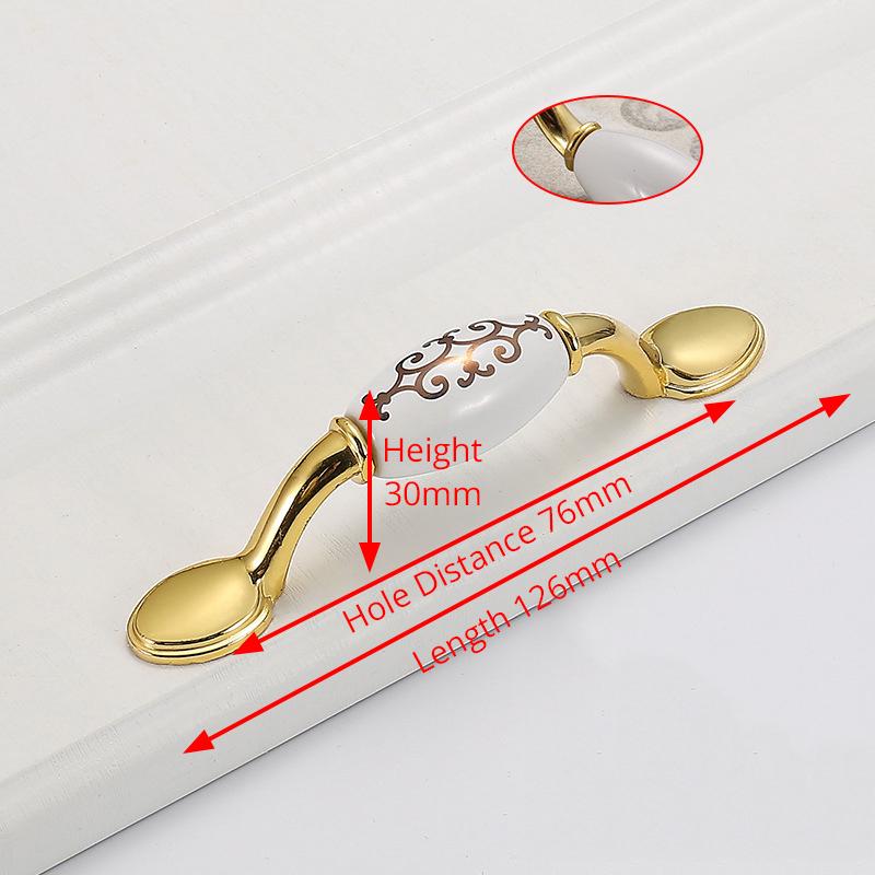 KAK Antique Bronze Ceramic Cabinet Handles Zinc Alloy Drawer Knobs Kitchen Wardrobe Door Pull European Furniture Handle Hardware