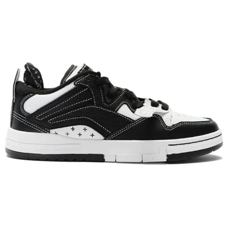 SMFK x Li Ning Wave Pro Low top Skateboard Shoes Men's Black White AECS085-1
