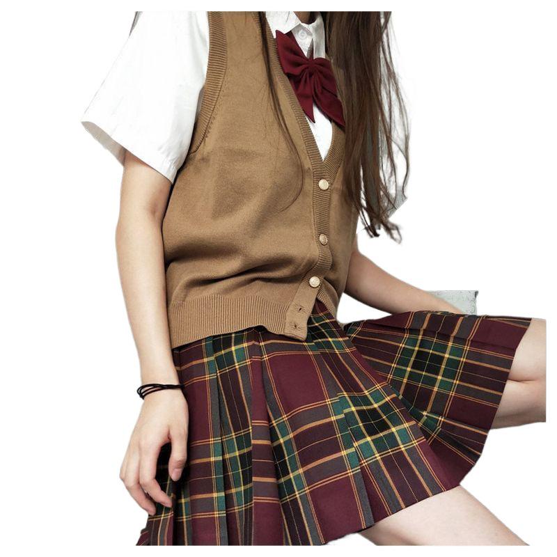 Japanese Style Knitted Cardigan Vest - Solid Color, Academic Look, Versatile Sweater for Spring and Autumn