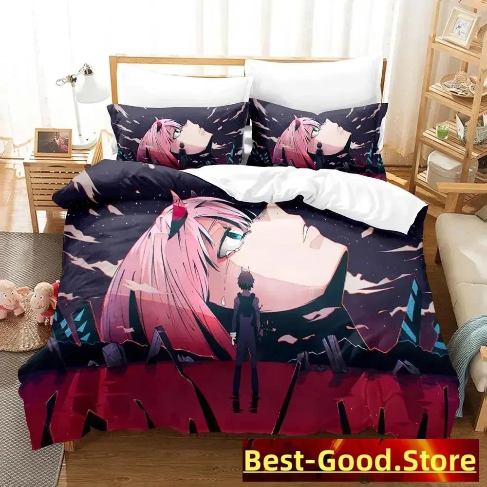 

Kawaii Darling In The Franxx Bedding Set Single Twin Full Queen King Size Bed Set Aldult Kid Bedroom Duvetcover Sets Anime 70x133cm 2pcs