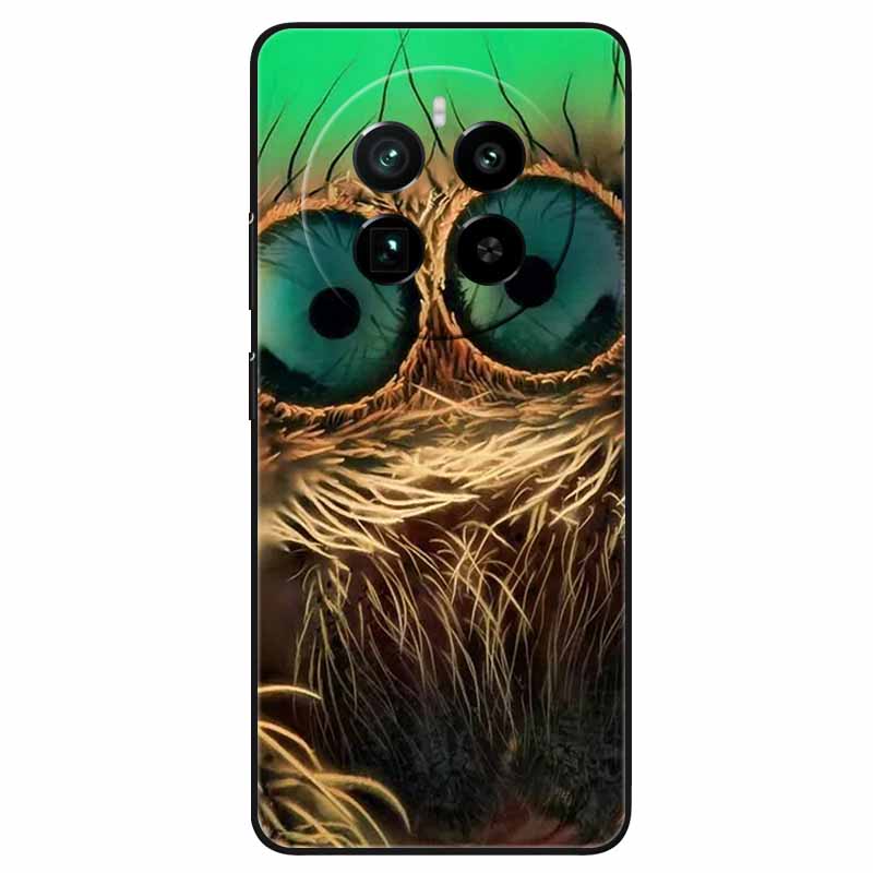 For Realme 12 4G Case Black Silicone Lovely Cute Soft TPU Phone Cases On Realme12 4G Protect Bumper Cover Shell Coques 6.67''