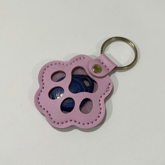Faux Leather Pet Hair Keychain Dog Cat Claw Shape Souvenir
