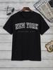 Unisexové tričko s grafikou New Yorku, volné, ležérní, s krátkým rukávem, párové tričko 2024 Nové Unisex