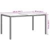 Garden Table 150x90x75 cm Tempered Glass Poly Rattan Black