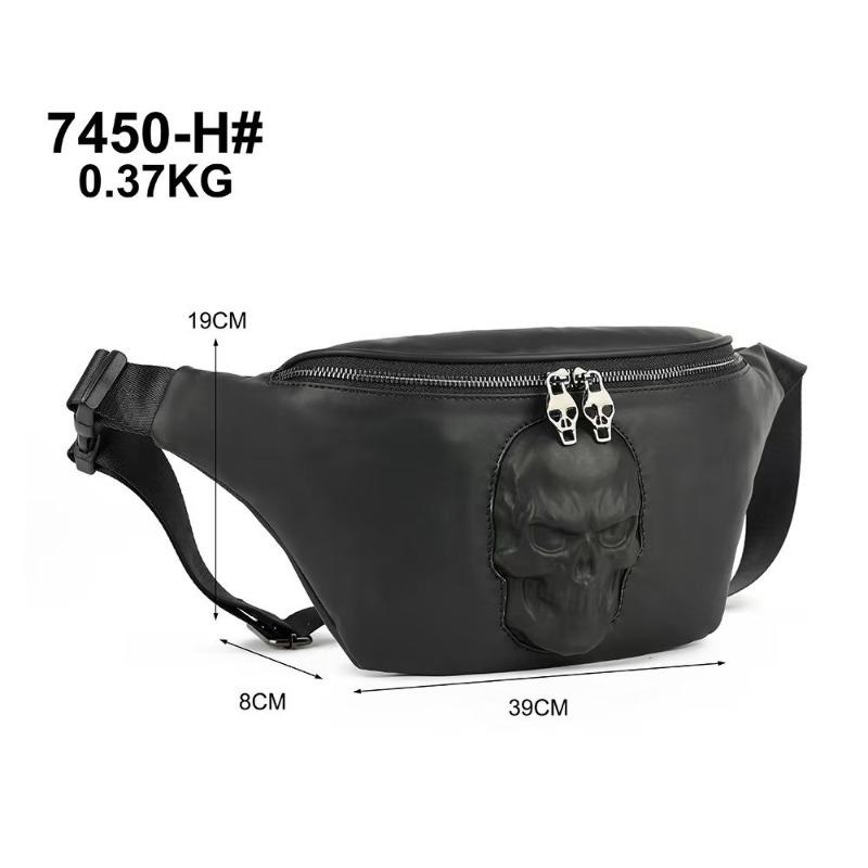 Neue europäische und amerikanische spezifische Hardware Persönlichkeit Punk Schädel Unisex Bauchtasche Crossbody Brusttasche Tasche