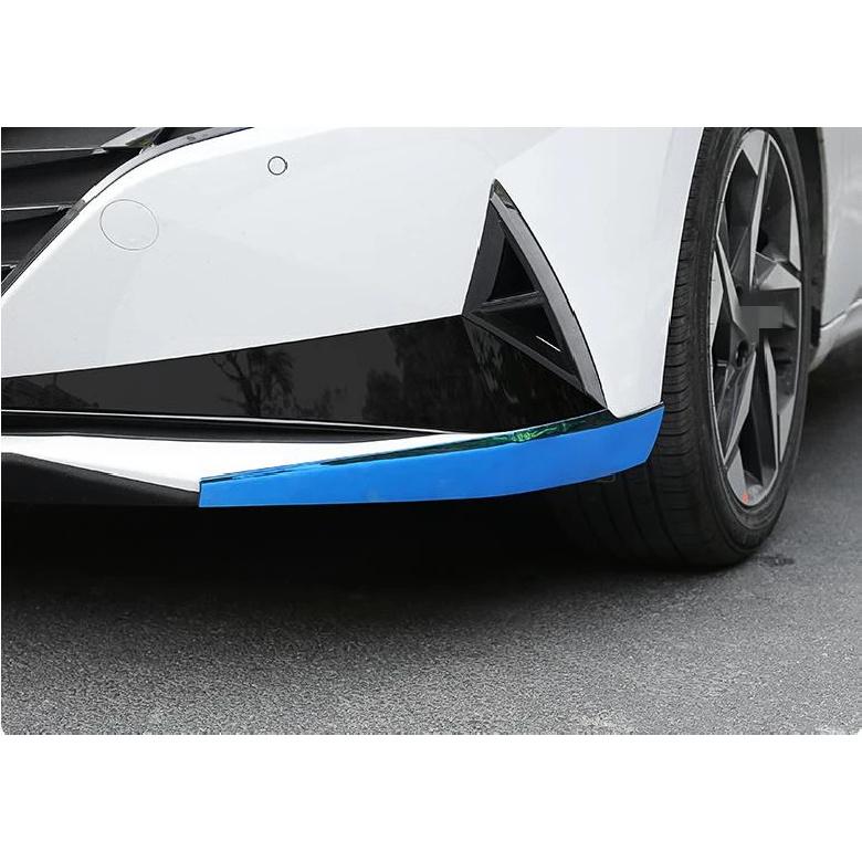 2pcs Front & Rear Bumper Protector Corner For Hyundai Elantra   stainless steel Blue 2pcs