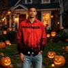 Men's Long Sleeve Halloween Printed Button Down Shirt