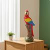 Parrot Figurine Textured Resin Realistic Decoration for Bird Lovers, Patio, Planters, Shelves