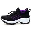 Women Walking Shoes Fashion Sock Sneakers Breathe Comfortable Nursing Footwear Woman Chunky Platform Height Increasing Loafers