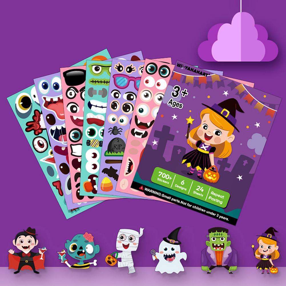 Halloween-Aufkleber Für Kids – 24 Bögen Mit Geistern, Hexen, Vampiren & Kürbissen Zum Basteln & Dekorieren