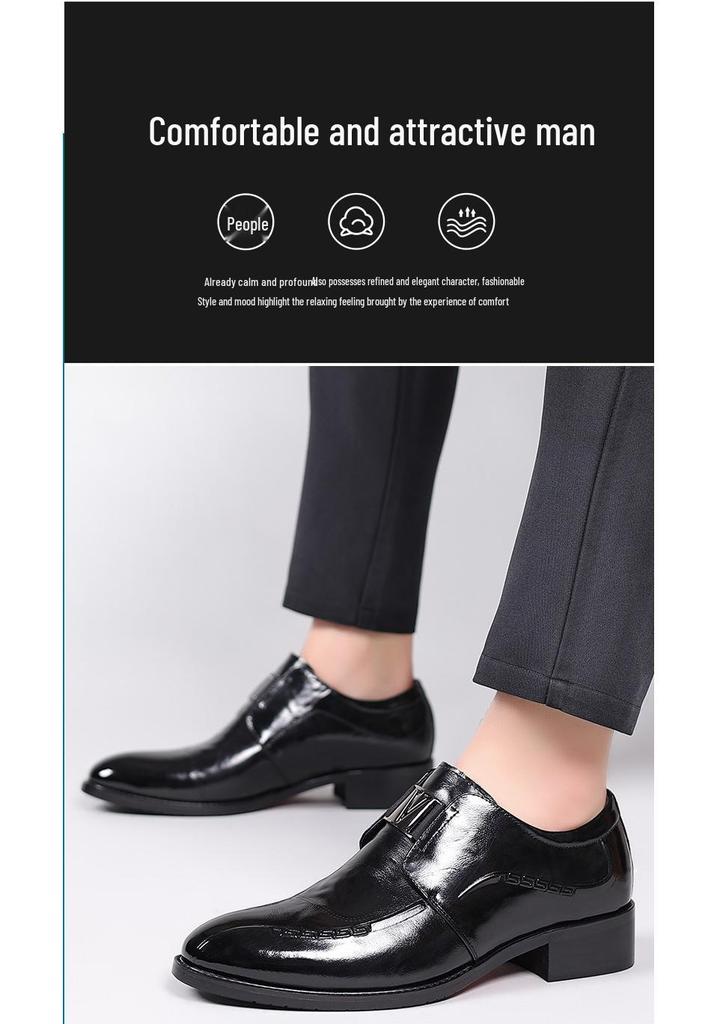 Men's Genuine Cowhide Leather Slip-on Shoes - Breathable, British Style, Formal/Casual