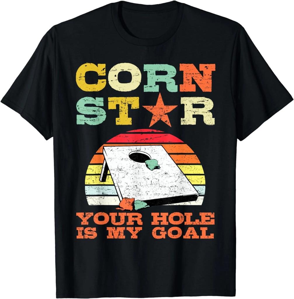 Corn Star Your Hole Is My Goal Vintage Cornhole Funny Player Gift Unisex T-Shirt