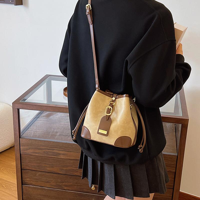 Stylish Korean Fashion Casual Women's Bucket Bag Trendy Fall Collection In Black And Brown