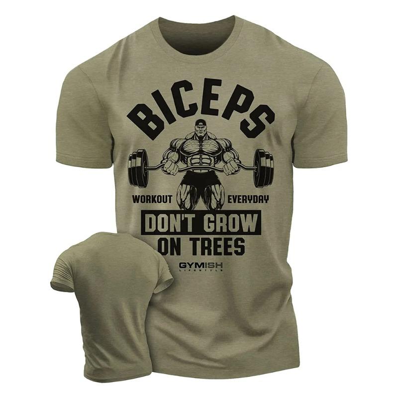 Fashionable summer men's letter printed comfortable and breathable round neck T-shirt outdoor casual top
