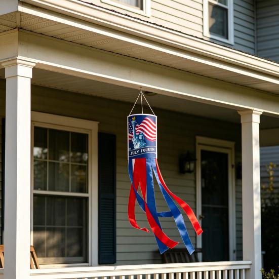 Amerikanische Flagge Windfahne 4. Juli Dekorationen Unabhängigkeitstag Wetterfeste Flagge Patriotische Dekoration für Garten Hof