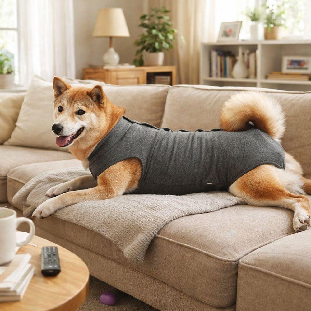 Elastic Dog Recovery Suit Breathable Comfortable Dog Sterilization Suit Adjustable Washable Pet Anti-Lick Suit Recovery Period