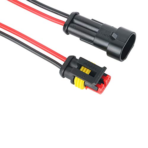 GTIWUNG 10 Kit Conector Impermeabil cu 2 Pini Conector Electric Impermeabil pentru Mașină cu 2 Căi Mufă Cablu 17AWG Cuplă Impermeabilă Marină 2 Pini 2 Poli