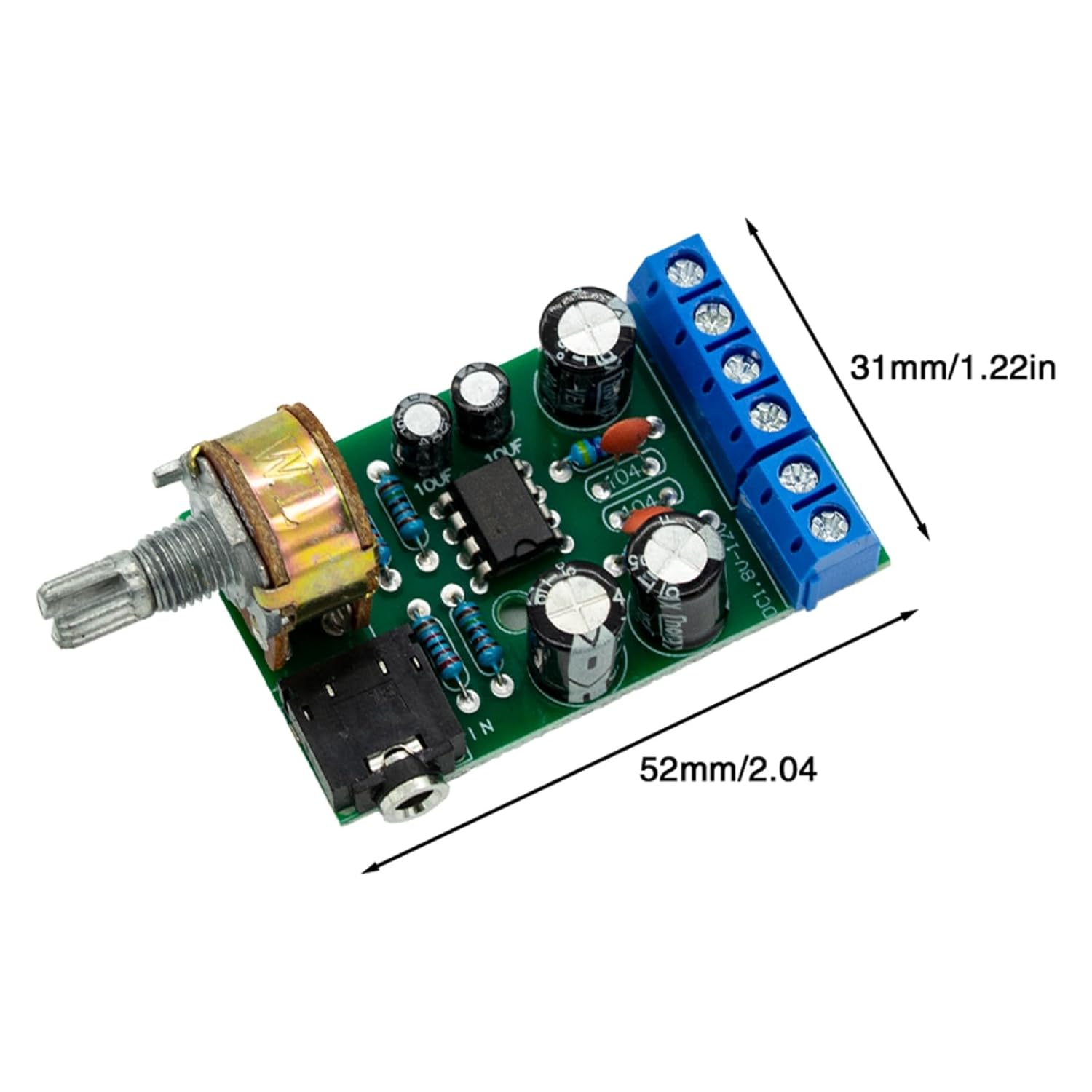 

2PCS DC 1.8-12V TDA2822M Audio Amplifier Board 2.0 Channel Stereo AMP Module with 3.5mm AUX Input, Compact Design High Efficiency Audio Output Ideal
