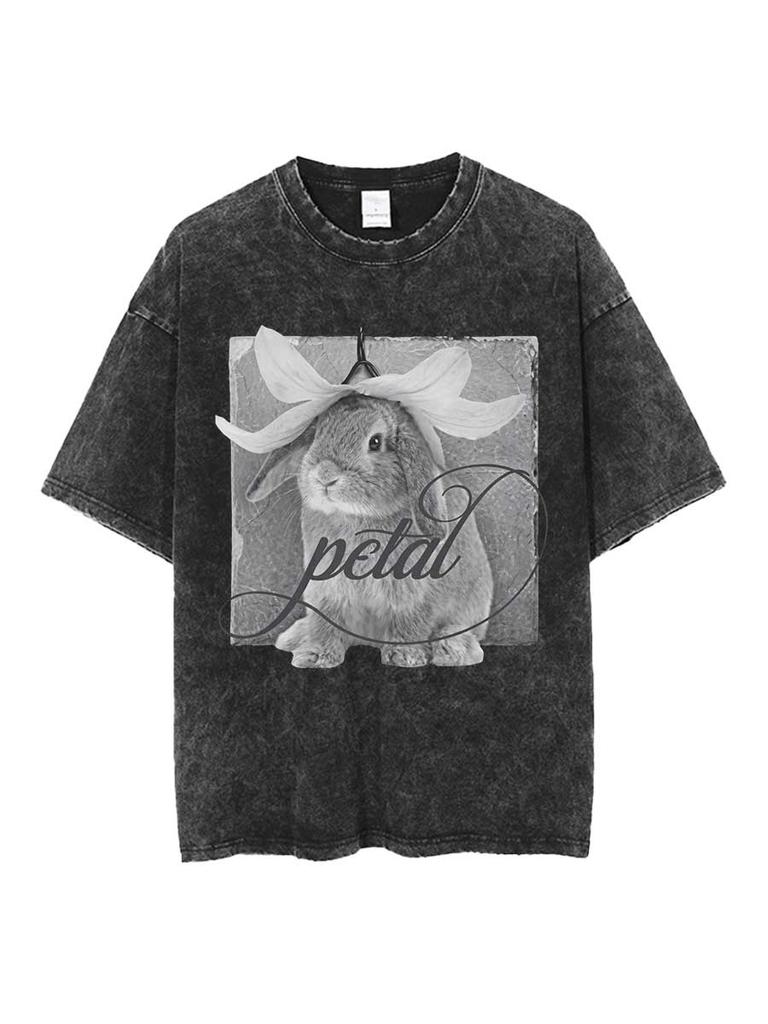 Ariana Grande T-shirt Oversize Petal Cotone Lavato Vintage Hiphop Streetwear Uso Quotidiano Top Fresco