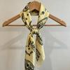 Y2K Small Square Scarf Geometric Shape Leopard Print Silk Scarf Elegant Satin Hijab  Beach