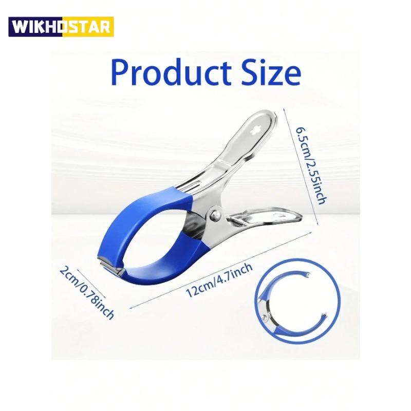 Strapazierfähige Poolabdeckungsklammern aus Edelstahl mit blauen Kunststoffgriffen - Hochbelastbare winddichte Federklemmen für sichere Über-