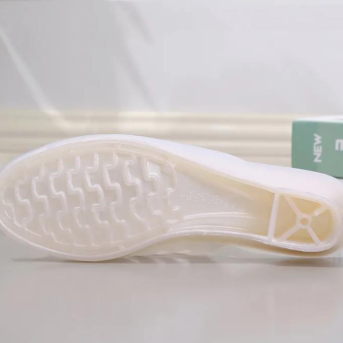 WTEMPO Hollow-out Breathable Flat Thick Heel Anti Slip Casual White Slippers Women's Spring Summer Large Size Solid Color Sandals