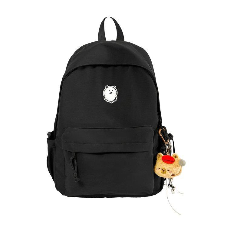 Schoolbag Solid Color Large Capacity Junior High School Schoolbag Girls Design Niche College Students High Value Simple Backpack