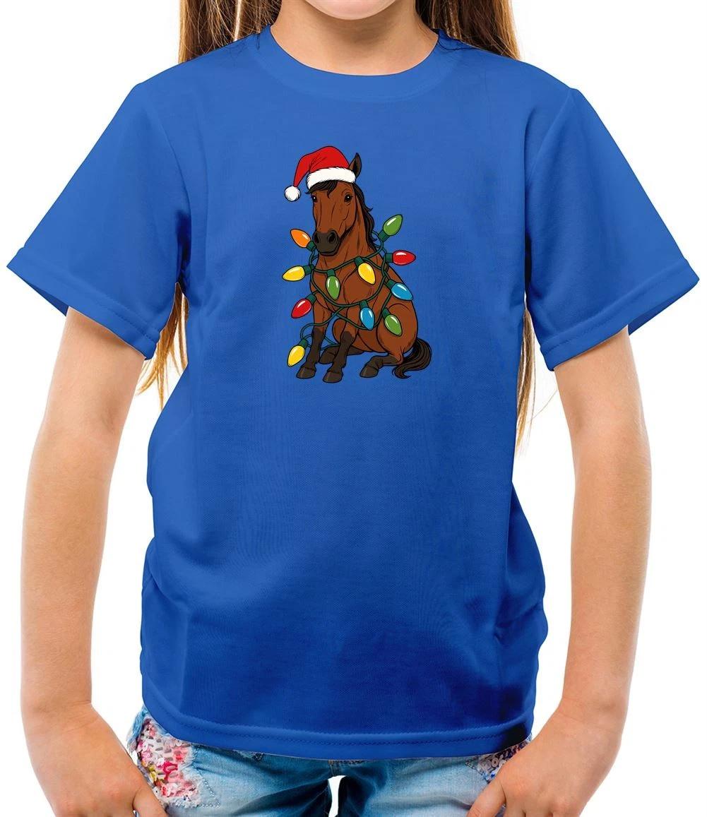 

Horse Christmas Lights - Kids T-Shirt - Horses Ride Xmas Cute Love Riding 130