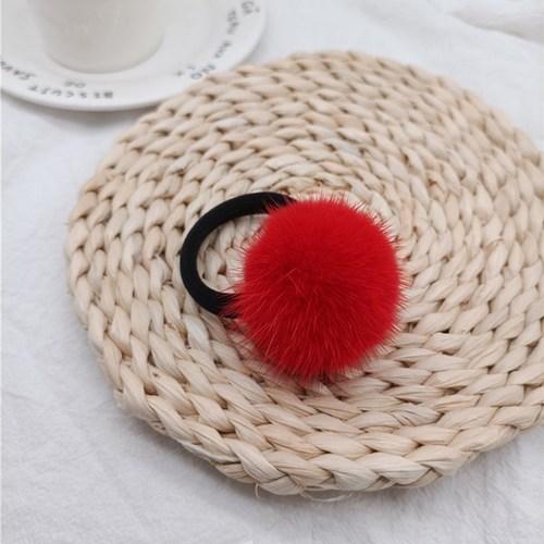 Plush Ball Head Rope, Mink Ball Hair Accessories, Fashionable  Girls' Hair Rings, High Elastic Rubber Bands, Large Plush Ball Hair Rope