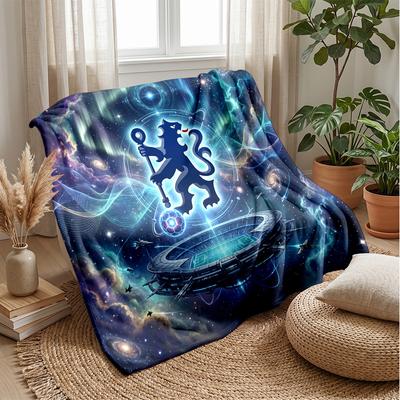 Chelsea FC Theme Blanket Soft Flannel Blanket Plush Throw Blanket Cozy Sofa Bed Blanket for Home Decor