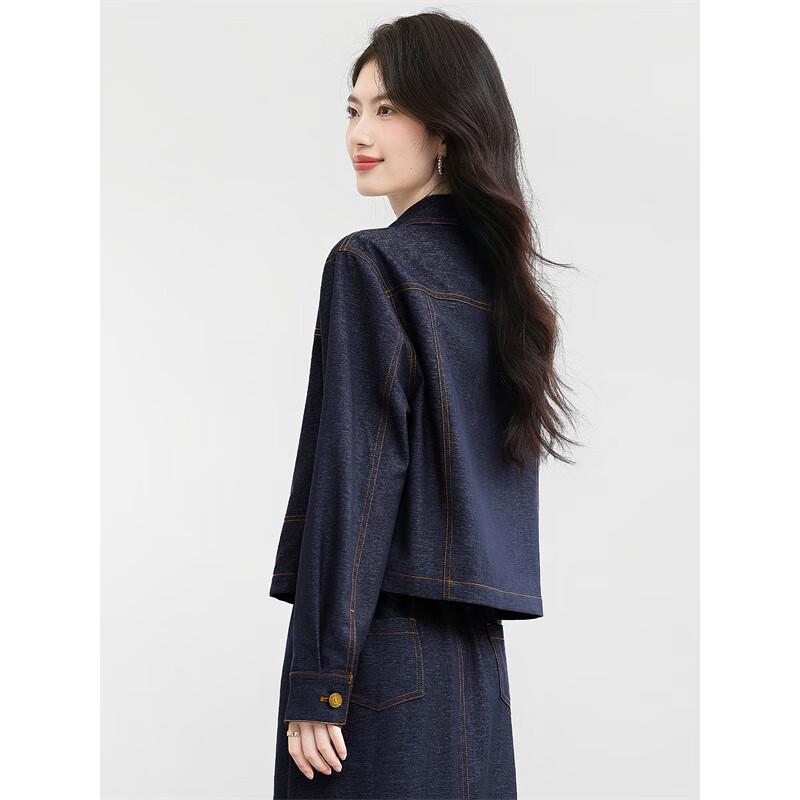 Xinfeiyu Women's Short Retro Denim Jacket