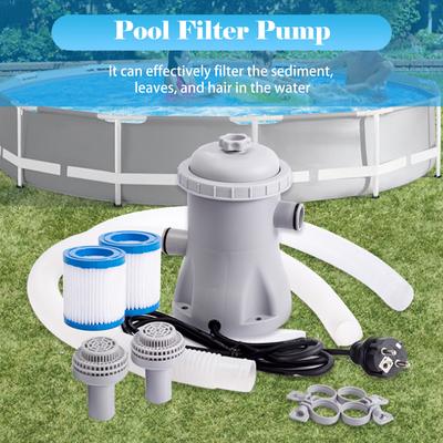 Pool Filter Pump 330 GPH Paddling Pool Electric Water Pump With 2 Pool Filter Cartridge Pool Pumps