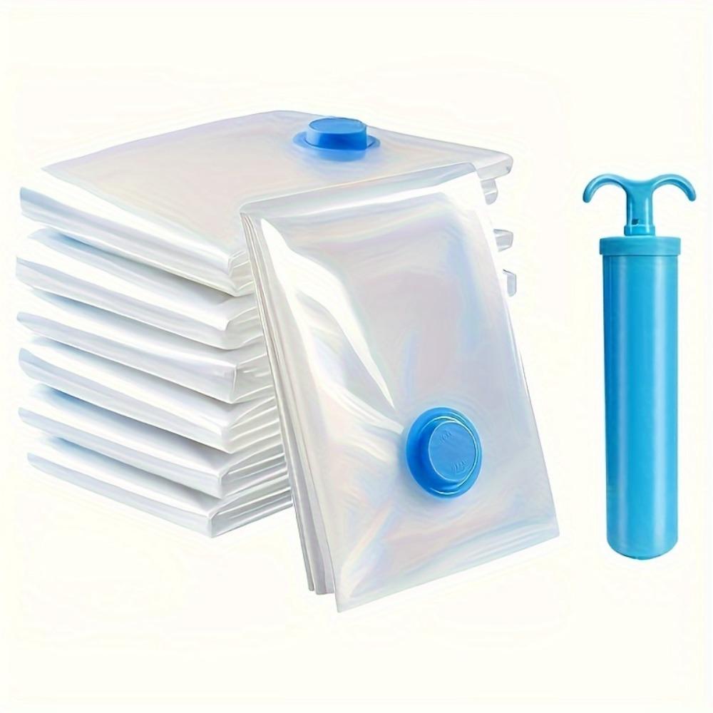 6PCS Vacuum Storage Bag(with 1PC Manual Pump)portable Plastic Travel Bag, Clothing Storage Bag