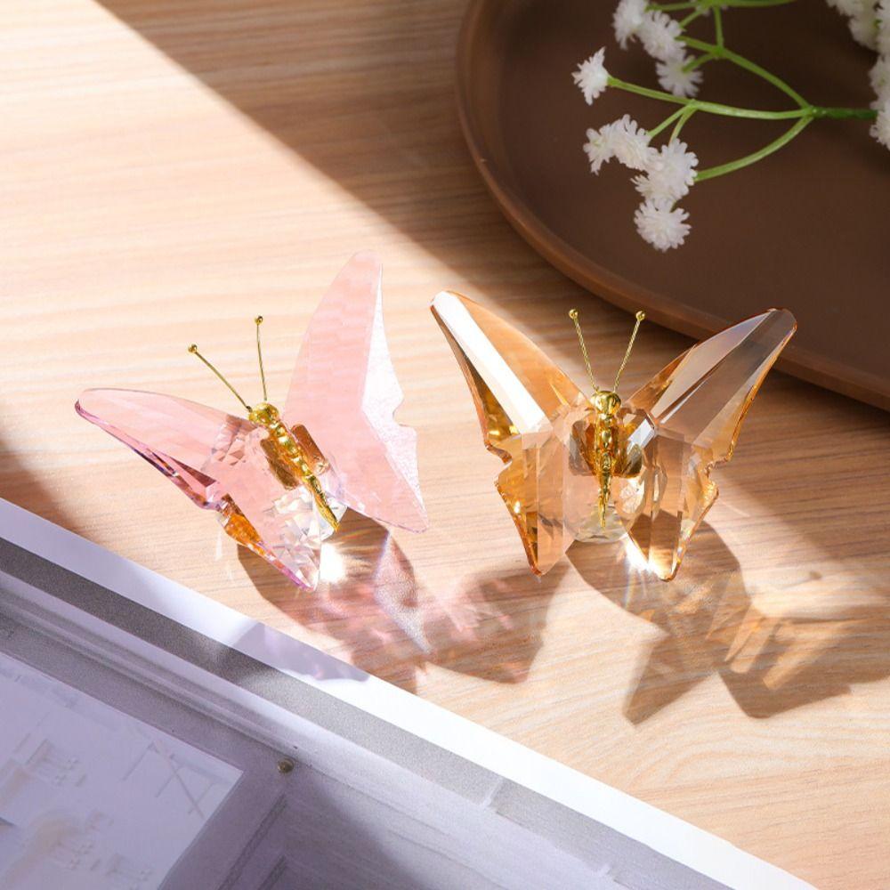 Color Butterfly Butterfly Ornaments Shimmering Finish Crystal Butterfly Craft Desk Decoration