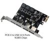 PCIE zu USB Konverterplatine 4 Ports High Speed USB 3.0 Erweiterungskarte USB HUB zu PCIE 1X 4X 8X 16X Selbstversorgender Erweiterungsadapter