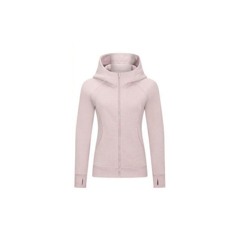 Women's Casual Zip-Up Hoodie Slim Fit Long Sleeve Solid Color Sweatshirt
