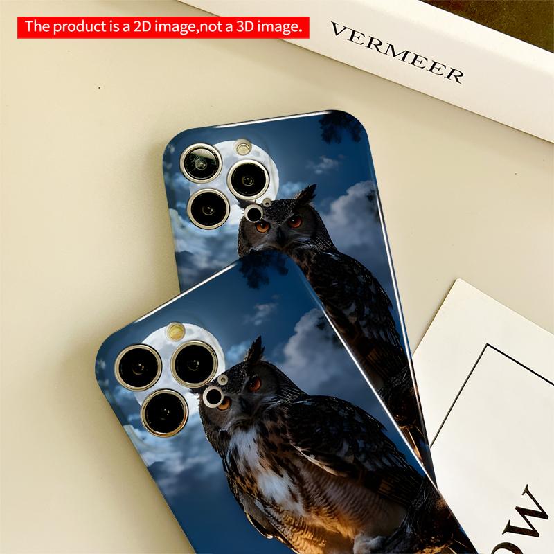 2DFlat Moonlit Owl Perched on Branch All inclusive film hard iPhone case, compatible with iPhone 18 Pro Max 17 16 15 14 13 12 11